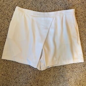 Lauren Ralph Lauren Pleated Front Culotte Dress Shorts White Zip Size 14